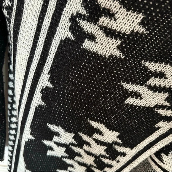 Cato Women’s Long Sleeve Black & White Knit Open Front Cardigan Sweater Sz L GUC - Picture 4 of 8